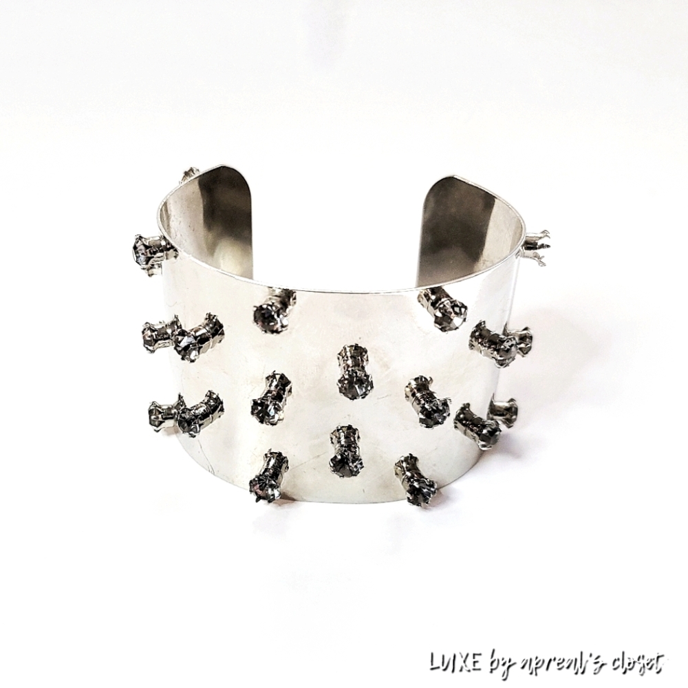 Bar III Silver Jeweled Cuff Bracelet